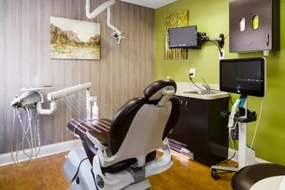inside the dental exam room at Edgewater Dental Arts